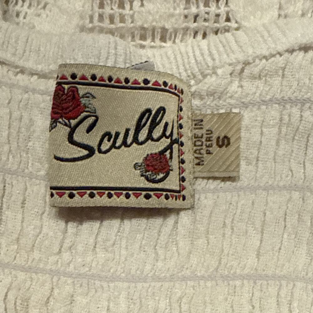 Scully Women's Cantina Spaghetti Strap Short Dress White Lace Boho Western SMALL - Picture 8 of 12